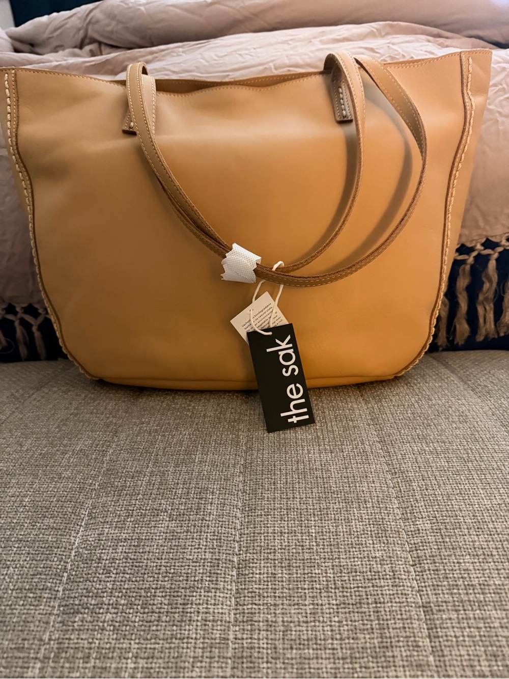 The Sak Tan Leather Tote Bag